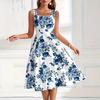 Bohemian Summer Dress Women Sleeveless Floral Printed Holiday One Piece