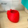 Hollow Cavity Organizer for Paper Clips Strawberry Shape Storage Container, 3D Printed Cute Fruit Shaped Desktop Modern Tabletop Ornament Office