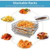3 Layer Air Fryer Stackable Dehydrator Racks Stainless Steel Rectangle Air Fryer Basket Tray BBQ Grill Rack Kitchen Accessories
