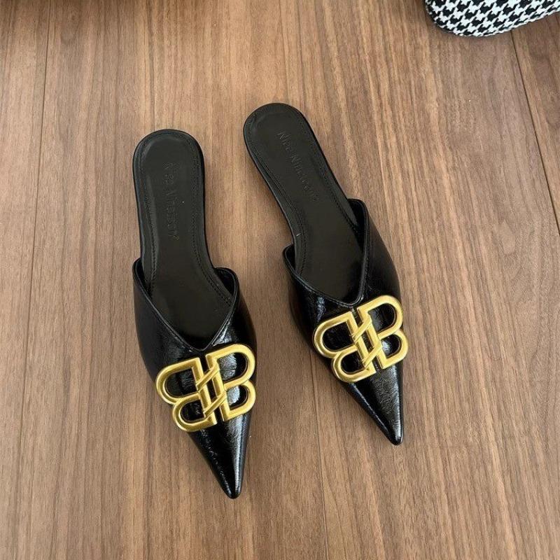 Women's Sandals Fashion Metal Trim Women's Summer Casual Solid Party Dress Women Silver Slippers