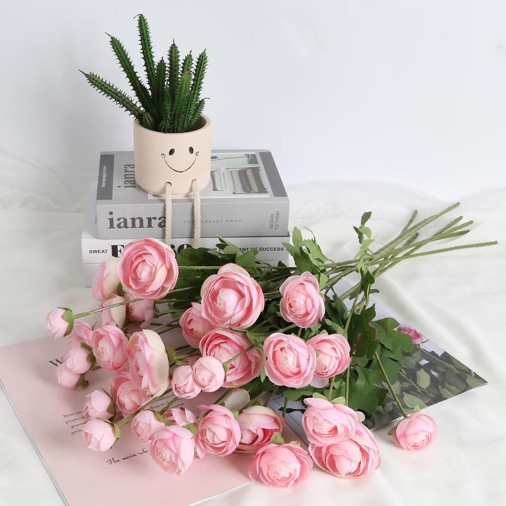 4 шт. 16 головок ранункулюсов искусственные шелковые цветы с длинными стеблями ранункулюс искусственные цветы персидские искусственные цветы для свадебного стола центральный элемент домашнего декора