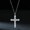Ожерелье-крест из стерлингового серебра 925 пробы с муассанитом - Европейская и американская мода, хип-хоп кулон для мужчин и женщин.
