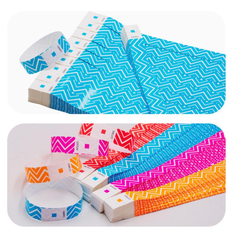 50/100 шт. Неоновые полосатые бумажные браслеты Водонепроницаемые флуоресцентные одноразовые защитные браслеты для концертов, вечеринок, мероприятий