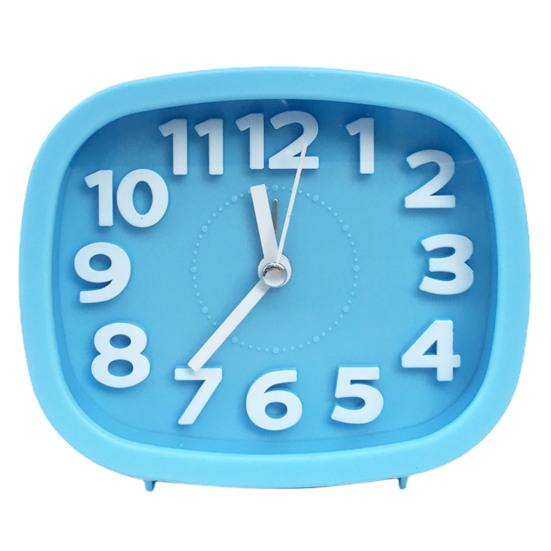 Настольные часы на батарейках, не тикающие, пластиковые, маленькие, прикроватные, аналоговые, будильники, товары для дома