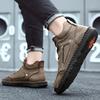 Мужская обувь ручной работы в стиле ретро для отдыха, повседневная обувь больших размеров, повседневная обувь из кожи и резины, зимние ботинки ручной работы