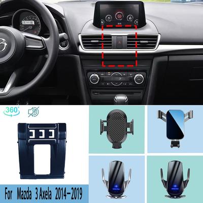Держатель для телефона в автомобиль для Mazda 3 Axela 2014 2015 2016 2017 2018 2019 Подставка для мобильного телефона Автомобильные крепления Аксессуары для беспроводной зарядки