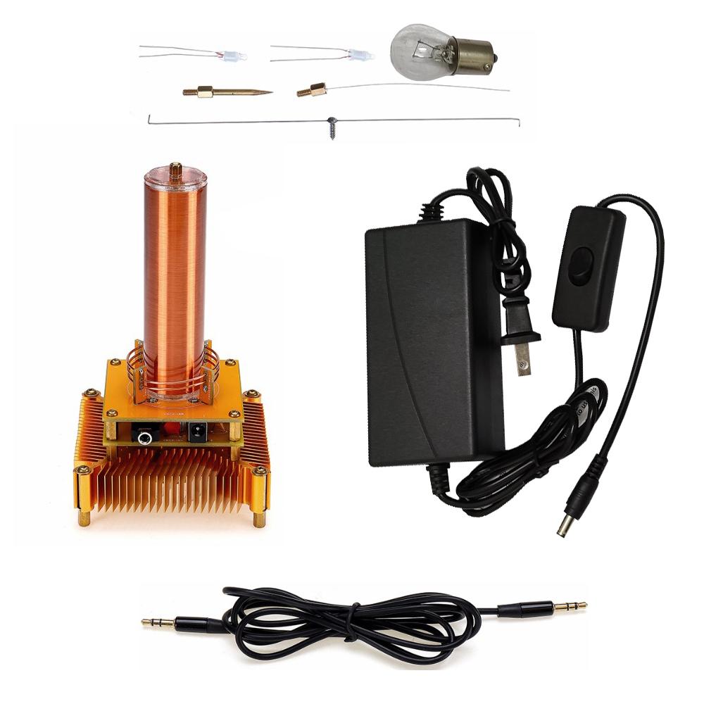 DC8-32V Music Tesla Coil Acrylic Base Shell Arc Plasma Loud speaker Transmission Experiment Desktop Toy Tesla Coil Module
