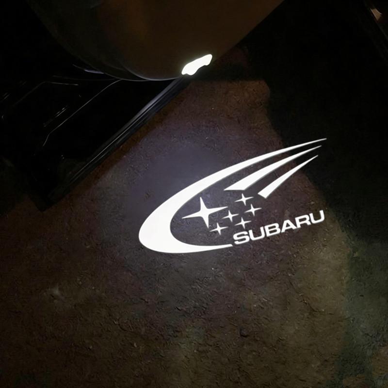 2x For Subaru Forester Outback Legacy XV Impreza Tribeca BRZ LED Car Door Logo Projector Welcome Ghost Shadow Light Accessories tett7