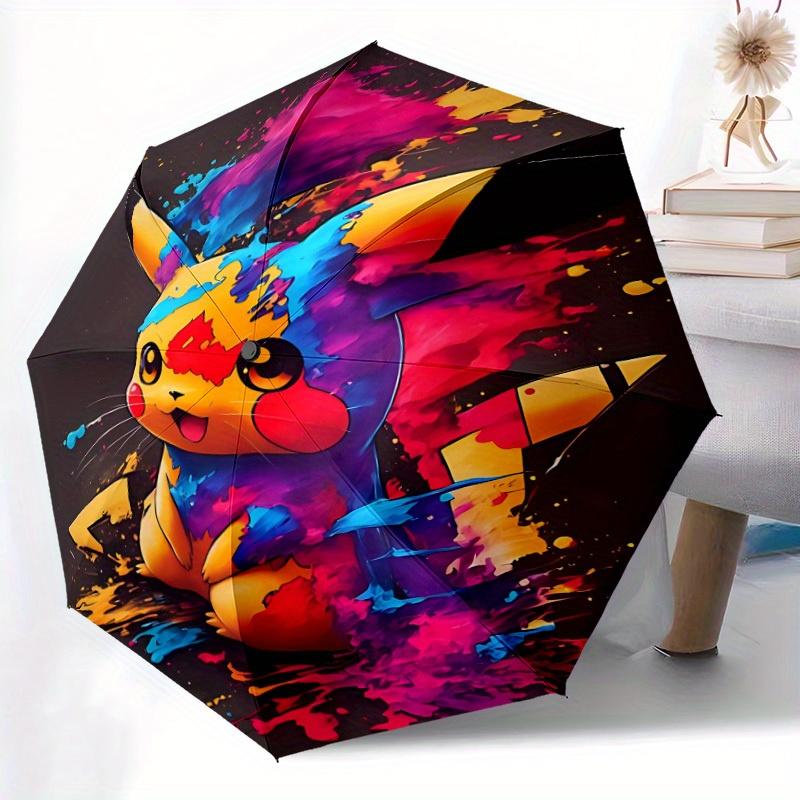 Pikachu Automatic Umbrella with Folding feature - Travel Umbrella, Perfect Gift for Birthday, Christmas a0827041