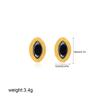 Dainty Olive Shape CZ Zircon Stud Earrigs for Women Shiny Red Geometric Stone Waterproof Woven Texture Gold Plated Studs Jewelry