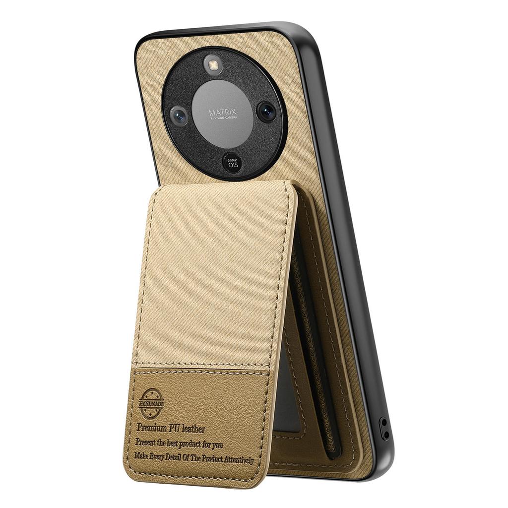 Чехол для телефона Honor Magic8 Lite 5G / X9d 5G / X70 5G Кожа с тканевой текстурой + ПК + ТПУ Чехол с держателем для карт с RFID-блокировкой