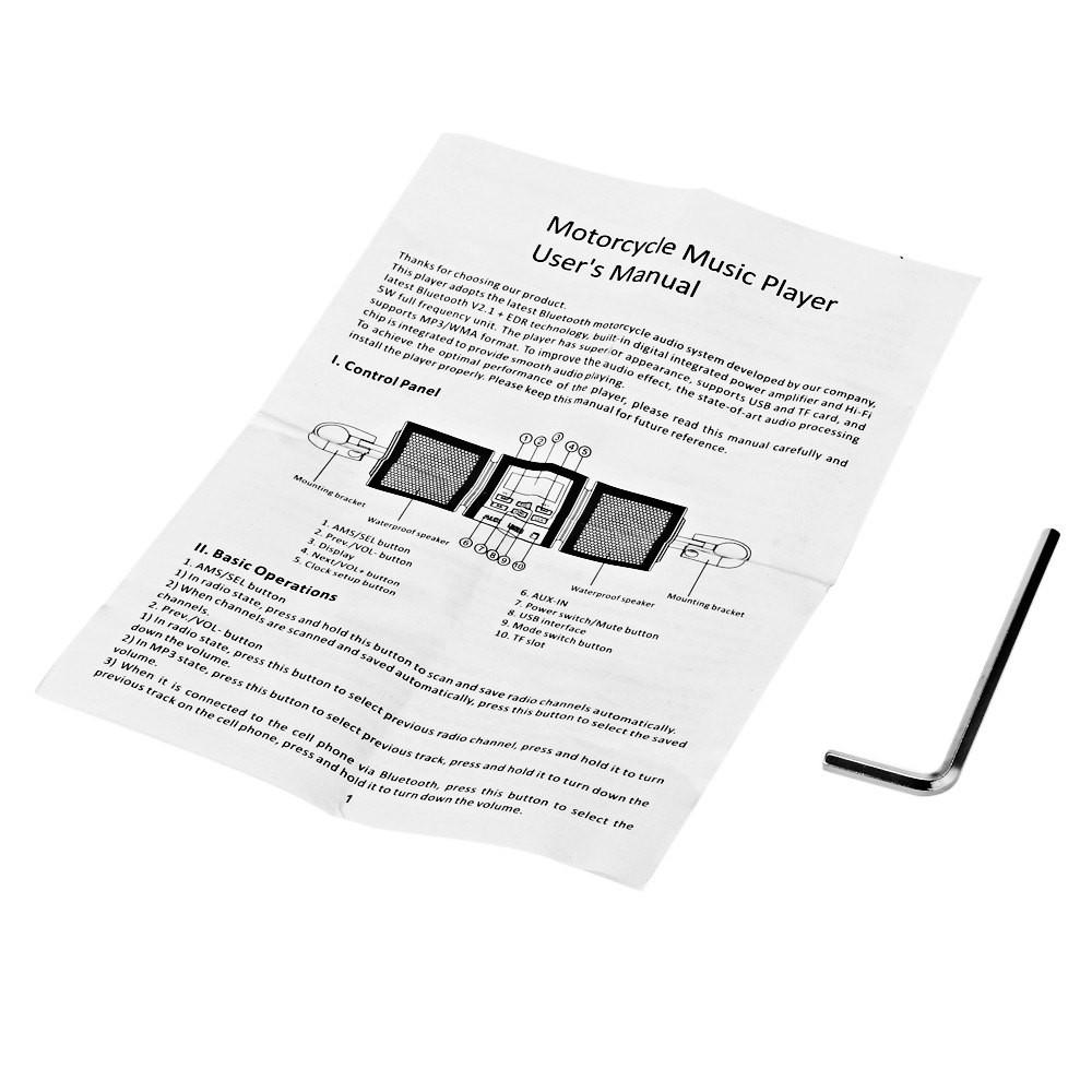 Мотоцикл MP3-плеер Динамик Bluetooth Музыка FM-радио Регулируемый кронштейн Мотоцикл Аудио Стерео