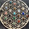 1Pc Chakra Flower Of Life Natural Symbol Kinds Wood Round Edge Circles Carved Coaster For Stone  Set Diy Decor