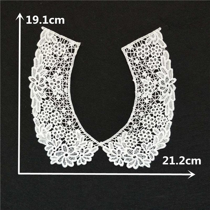 Fashion Style White Lace Fabric Neckline Embroidery Applique Lace Collar DIY Trim Sewing Clothing Accessories Craft Supplies