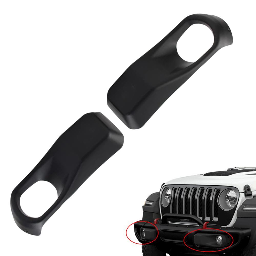 2pcs Car Front Bumper Fog Light Cover Frame Lights Protection Shell for Jeep Wrangler JL 2018 2019 2020 2021 2022