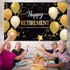 Blulu Retirement Party Decorations, Extra Large Fabric Retire Sign Banner Photo Booth Backdrop Background with Rope for Retirement Party Favor(70.8 x