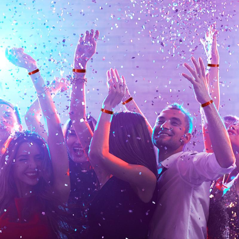 Holographic Event Wristbands 50/100Pcs Waterproof Adjustable Snap Shiny for Birthday Party Club Entry Check Event Use