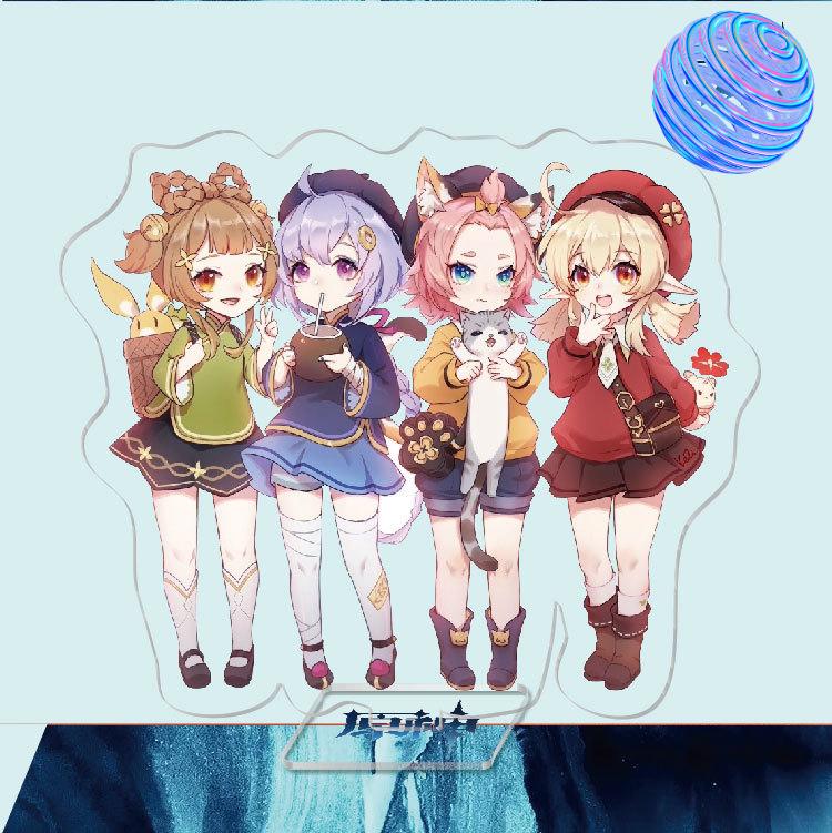 Anime Game Genshin Impact Peripheral Acrylic Cosplay Character Hero Theme Stand Acrylic Figure Stand Model Plate Desk Decor Ornament Gift