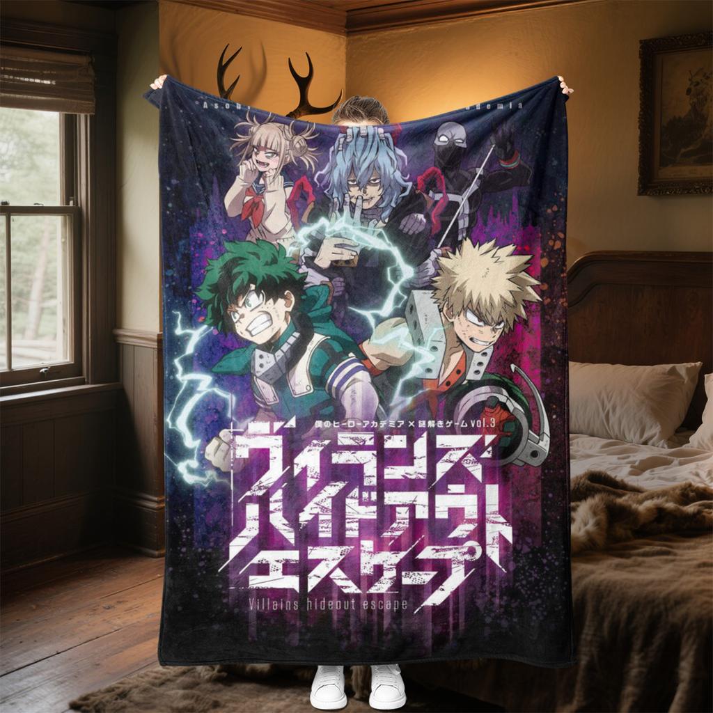 Hero Academia Anime Blanket Soft Comfortable All Seasons Suitable Sofa Office Nap Travel Festive Gift