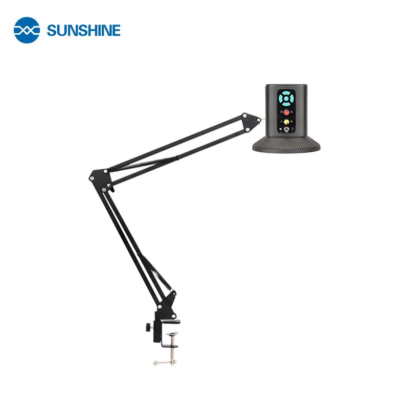 SUNSHINE MS10E-05 4K HD Digital Microscope Universal Stand 180° Rotation Adjustable Brightness Microscope Gimbal Mount Tool