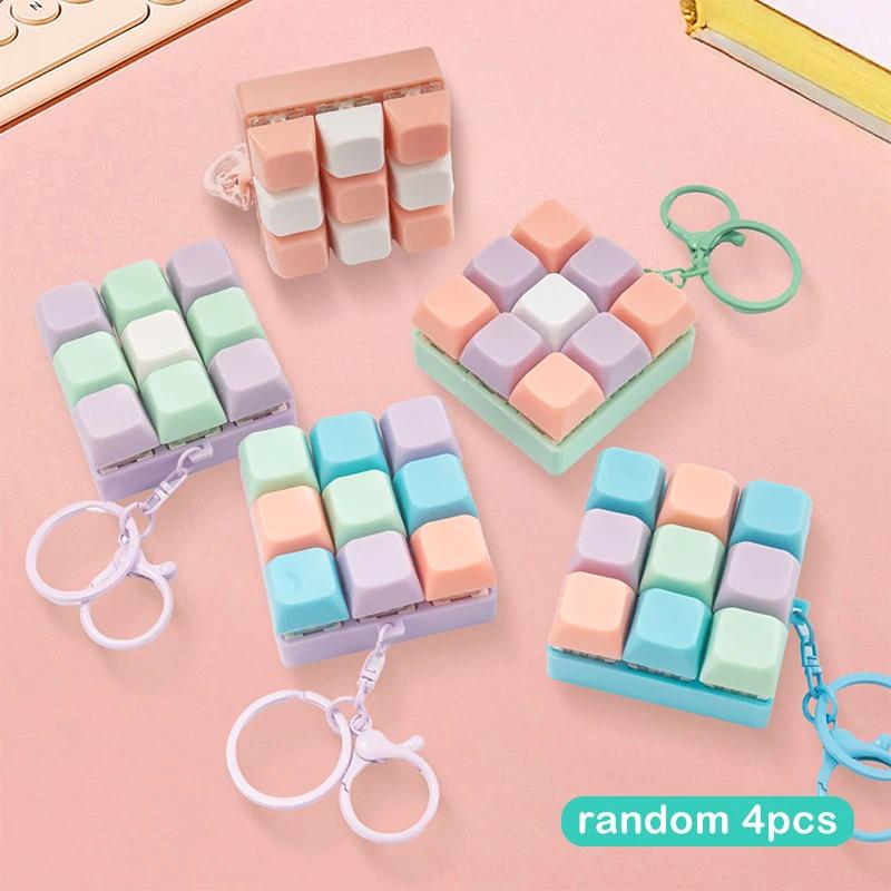Fidget Decompression 9 Keyboard Key Toy for Adults Antistress Toys Boys Girls Anti Stress Finger Keyboard Games Keychain