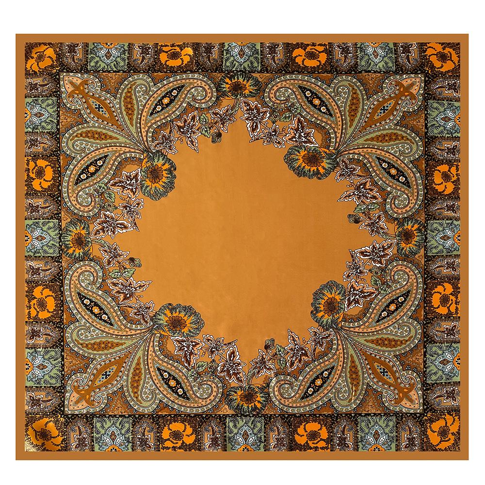Women’s Fashionable and Versatile Faux Silk Headscarf with Cashew Nut Pattern