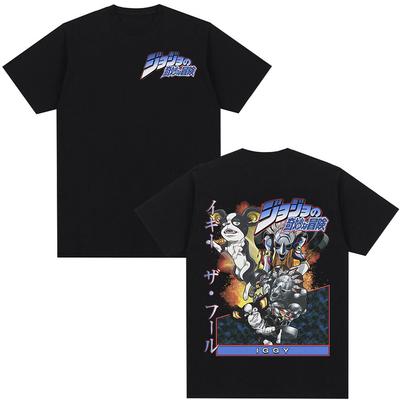 2026 Аниме JoJo Bizarre Adventure Игги Унисекс Графическая одежда Модная Повседневная С коротким рукавом Унисекс Футболки Родитель-ребенок Топы