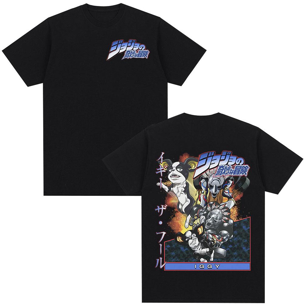 Аниме JoJo's Bizarre Adventure Игги Манга Графические Футболки Мужские Женские Одежда Мода Повседневные Свободные Короткий Рукав Футболки Топы