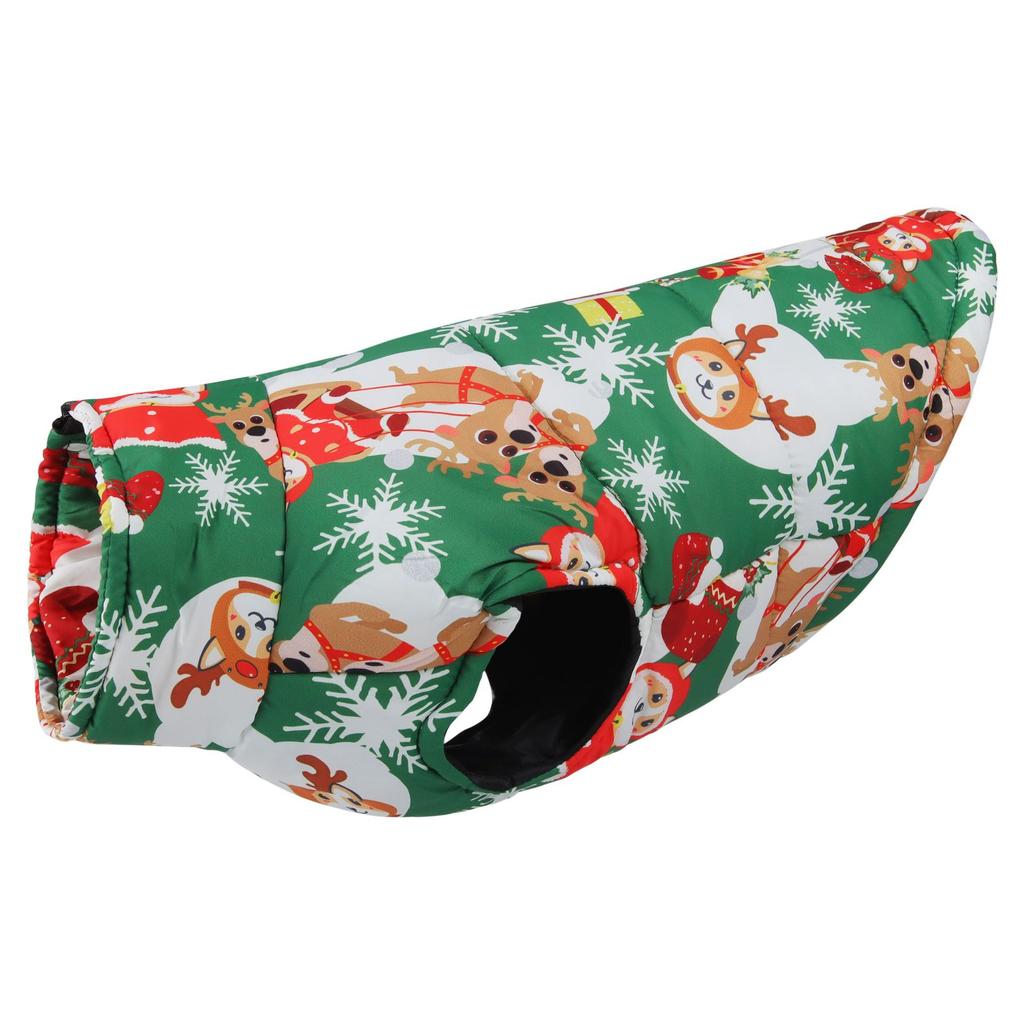 Рождественская мягкая зимняя теплая рождественская одежда для собак, водонепроницаемый жилет для домашних животных, куртка на молнии для маленьких, средних и больших собак, мопсов