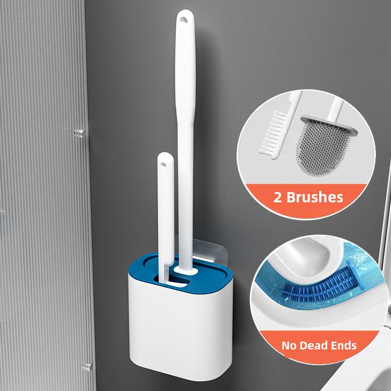 Набор туалетных щеток настенный с держателем, силиконовые щетины из ТПР, щетки для чистки пола, инструменты, аксессуары для ванной комнаты