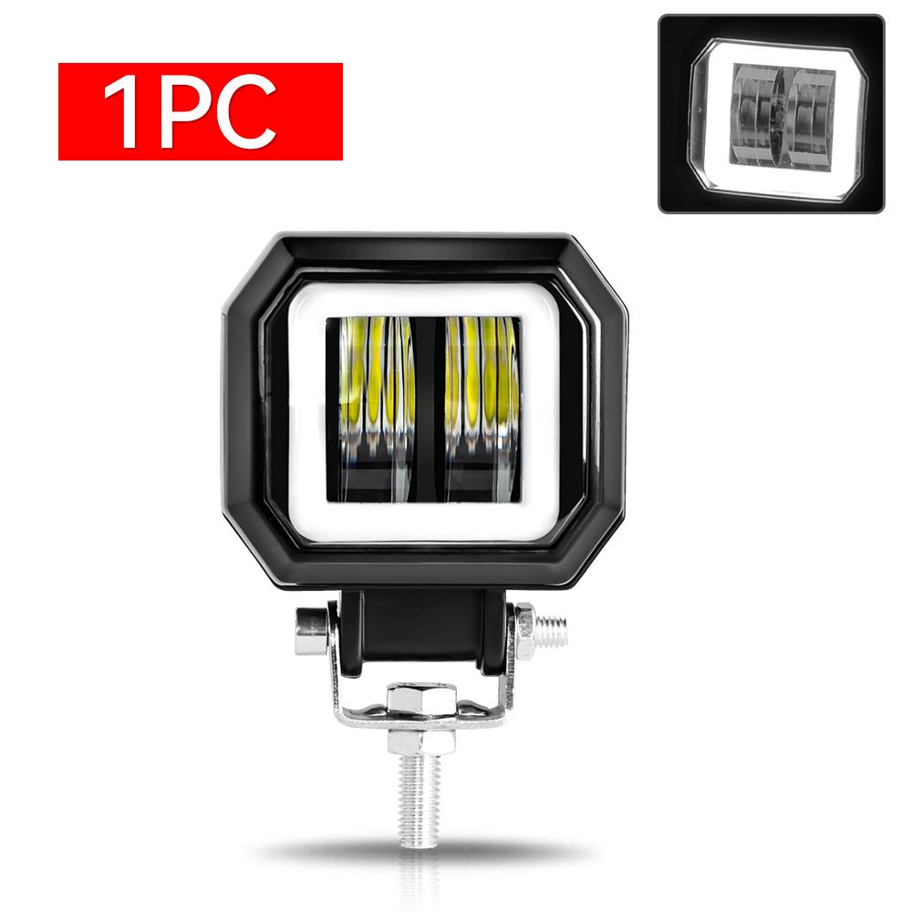 Motorcycle headlights 20W Round Wrangler Car Work Light with Aperture Off road Vehicle Modified Spotlight