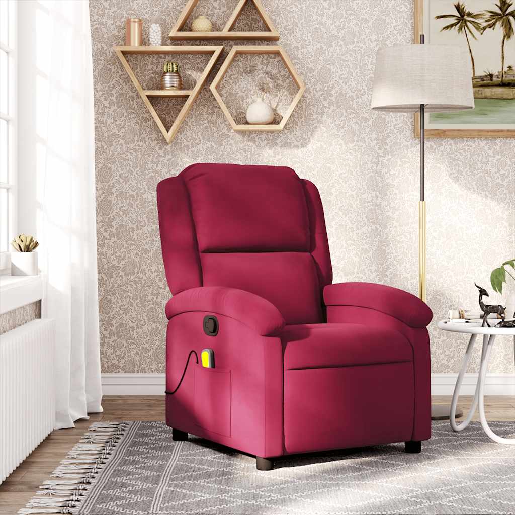 Massage Chair Burgundy Velvet