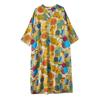 Early Spring Vacation Style Tourism V-neck Artistic Retro Mid To Long Loose Casual Meat Covering Dress