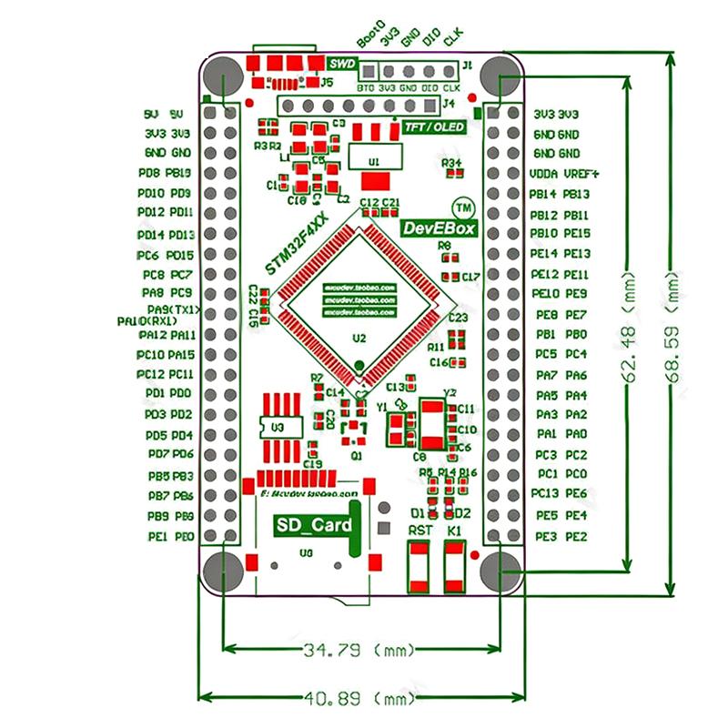 Stm32F407Vet6 Плата Системного Ядра Stm32 Плата Разработки Stm32F407 F407 Однокристальная Плата для Обучения