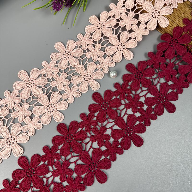 2Yards Exquisite Lace Cotton Embroidery Ribbon Lace Trim Skirt Sewing Accessories Clothing Decorative Materials High Quality New