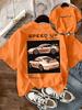 Personalized Racing Print Round Neck Unisexs Short Sleeve Shirtbreathable Lightweight Fashionable Trendy Loose And Comfortabl