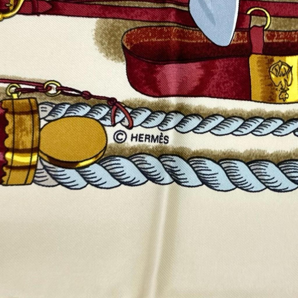 HERMES MUSEE (Museum) scarf white Women Calle 90 used