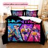 1PC KPop Demon Hunters pattern Bedding Quilt Set Quilt Cover Pillowcase Home Decoration (1 * duvet cover + 2 * pillowcase, without core)