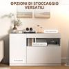 Modern Low Sideboard with Soft-Close Doors and Push-to-Open, Adjustable Shelves, White