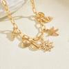European and American ocean wind necklace female, geometric beach vacation shell starfish design collarbone chain versatile item decoration