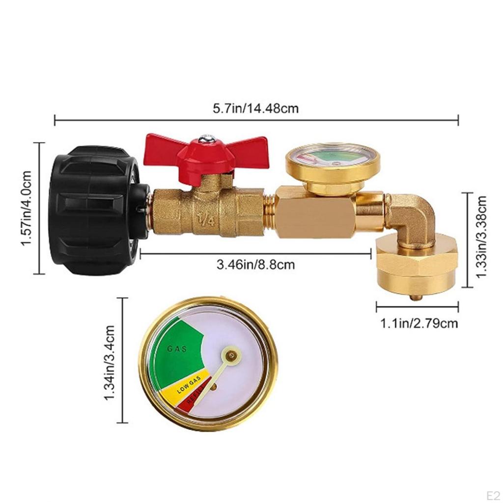 Propane Refill Adapter with Valve Metal Easy To Use Practical Sturdy Quick Gauge for
