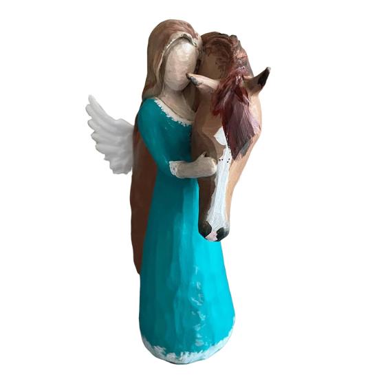 Фигурка девочки-лошади из смолы, статуэтка ангела-пони, скульптура для дома, офиса