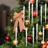 Christmas Icicle Hanging Ornaments Clear Plastic Ice Strip Threaded Pendant for Winter Party Wedding Tree Window Decor 24/12PCS