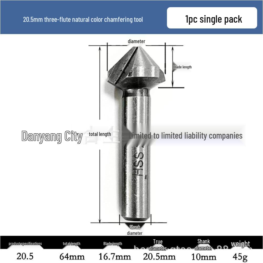 Трехзубая зенковка 90° из быстрорежущей стали и набор сверл-зенковок
