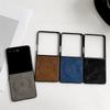 Кожаный чехол для телефона с эффектом кожи для Samsung Galaxy Z Flip7 5G Беспроводная зарядка для Magsafe Магнитная крышка для Samsung Z Flip 7 5G