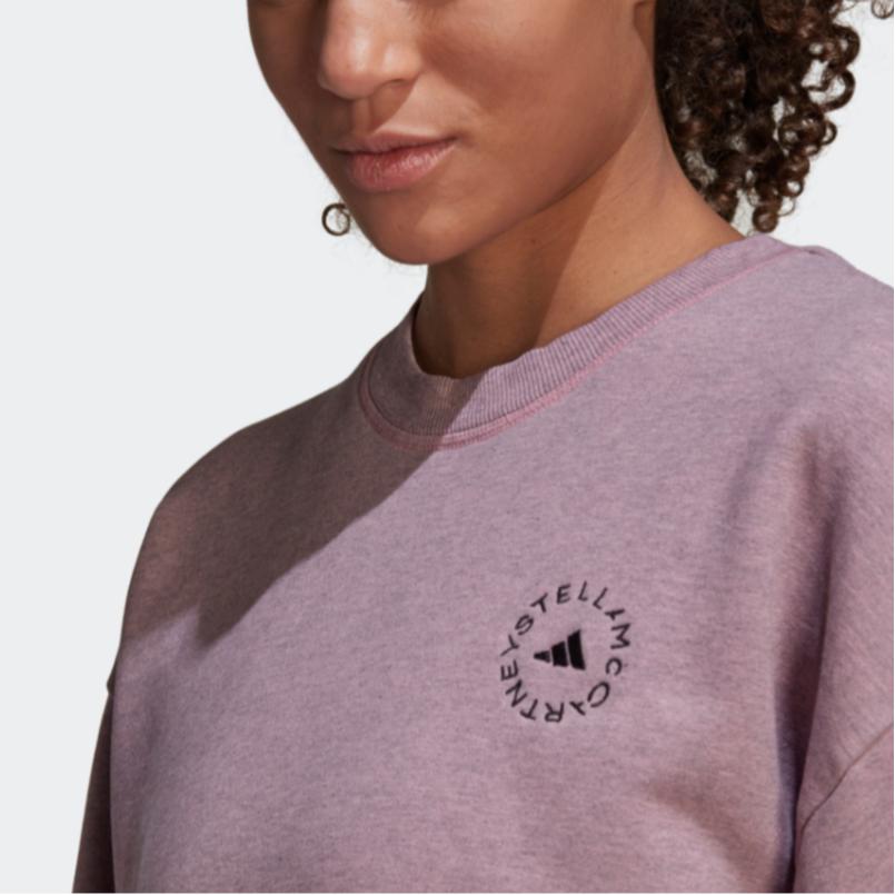 Adidas Совместный одноцветный свободный повседневный пуловер X Stella Mccartney, свитшот, женские топы, фиолетовый HB7409