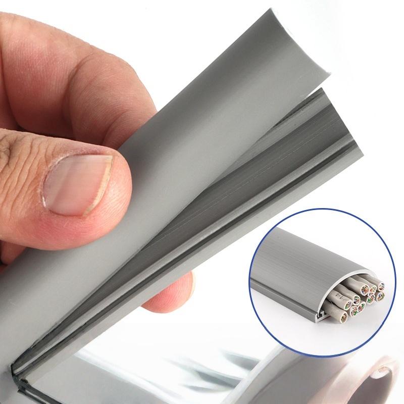 1pc 39.37in/78.74in Slot Floor Cord Cover Self-Adhesive Cord Protector Extension Wiring Duct Protector Electric Wire Slot Cable