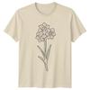 Simple Daffodil Flower Line Art TShirt Botanical Gardening Mothers Day