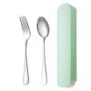 Portable Tableware 410 Stainless Steel Spoon Knife and Fork Three-piece Set Household Simple Student Dormitory Tableware Set Fit