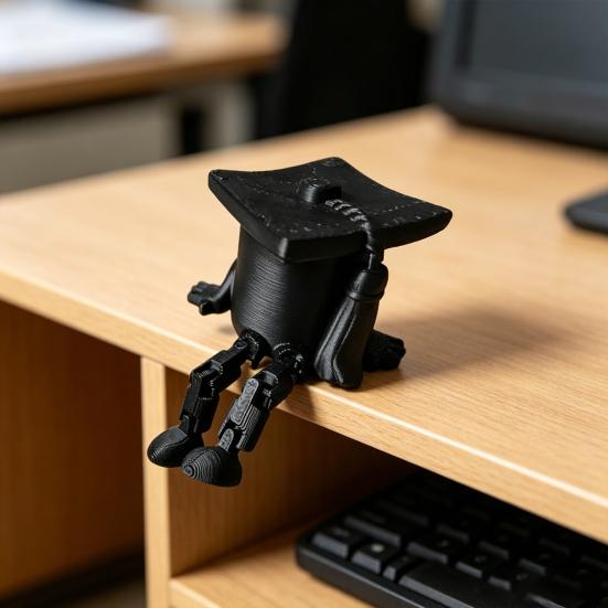 Миниатюрная фигурка выпускной шапочки, напечатанная на 3D-принтере, Маленькая фигурка выпускной шапки с болтающимися ножками для дома, полки, стола, Принадлежности для выпускной вечеринки